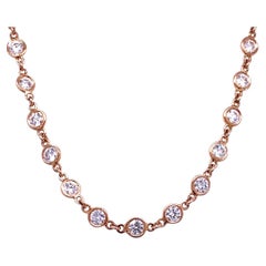 Sebastian Bernards 4.32 Ct Bezel Set Round Diamond by the Inch 18 K Gold 16inch Sebastian Bernards 4.32 Ct Bezel Set Round Diamond by the Inch 18 K Gold 16inch