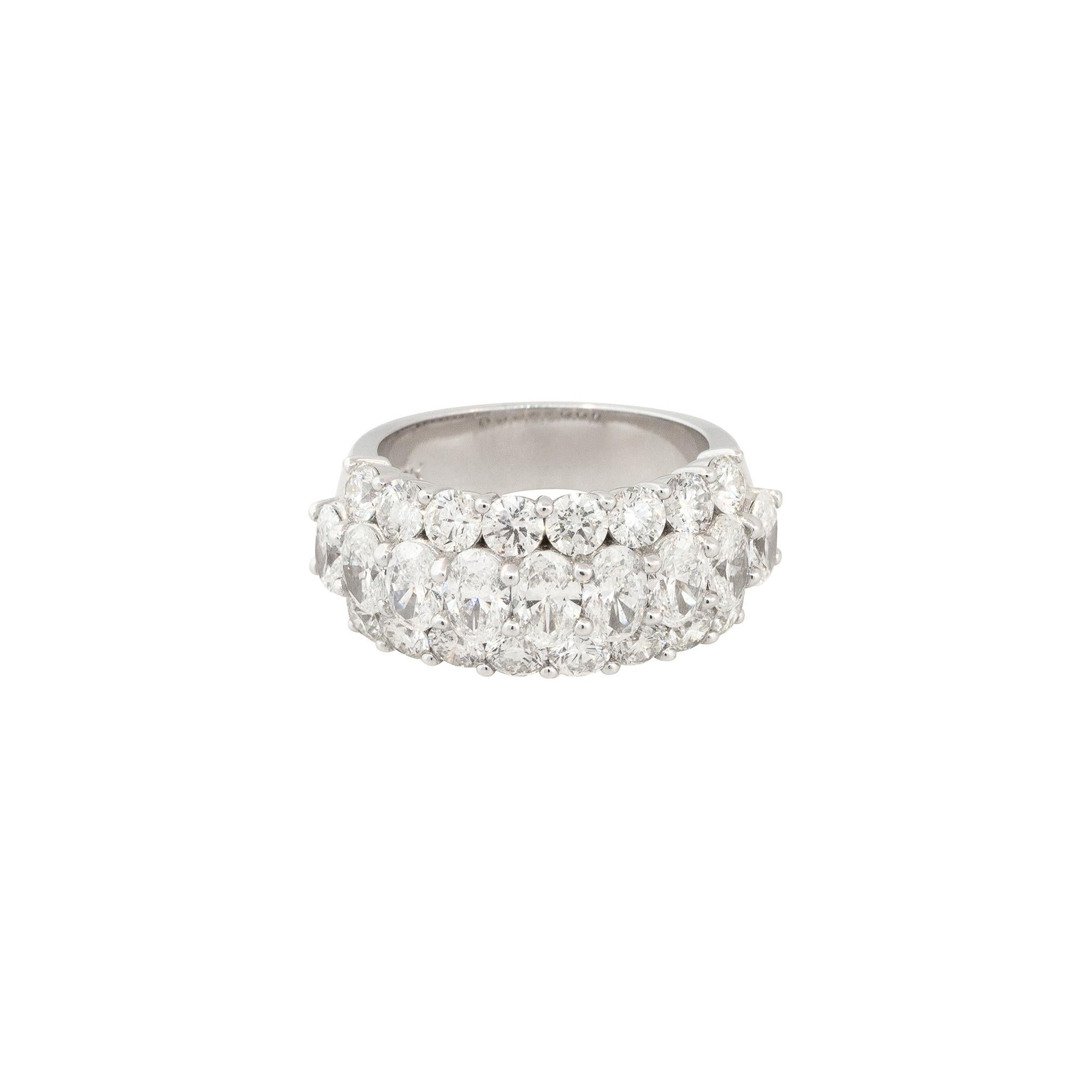 4.32 Carat Round and Oval Cut Half-Way Diamond Band 18 Karat in Stock For Sale 2