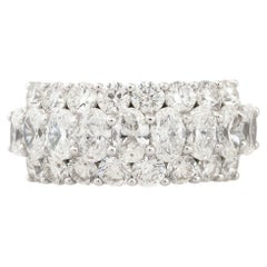 Bracelet en or 18 carats avec diamants taille ronde et ovale de 4,32 carats