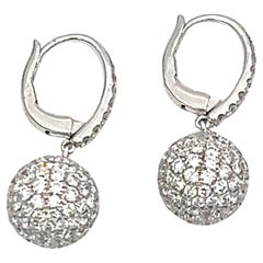 Boucles d'oreilles pendantes avec pavé de diamants de 4,32 ct