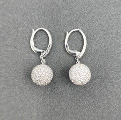 Pendientes colgantes con pavé de diamantes de 4,32 ct