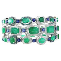 43.2 cts of Emerald and 10 cts of Sapphire Bracelet