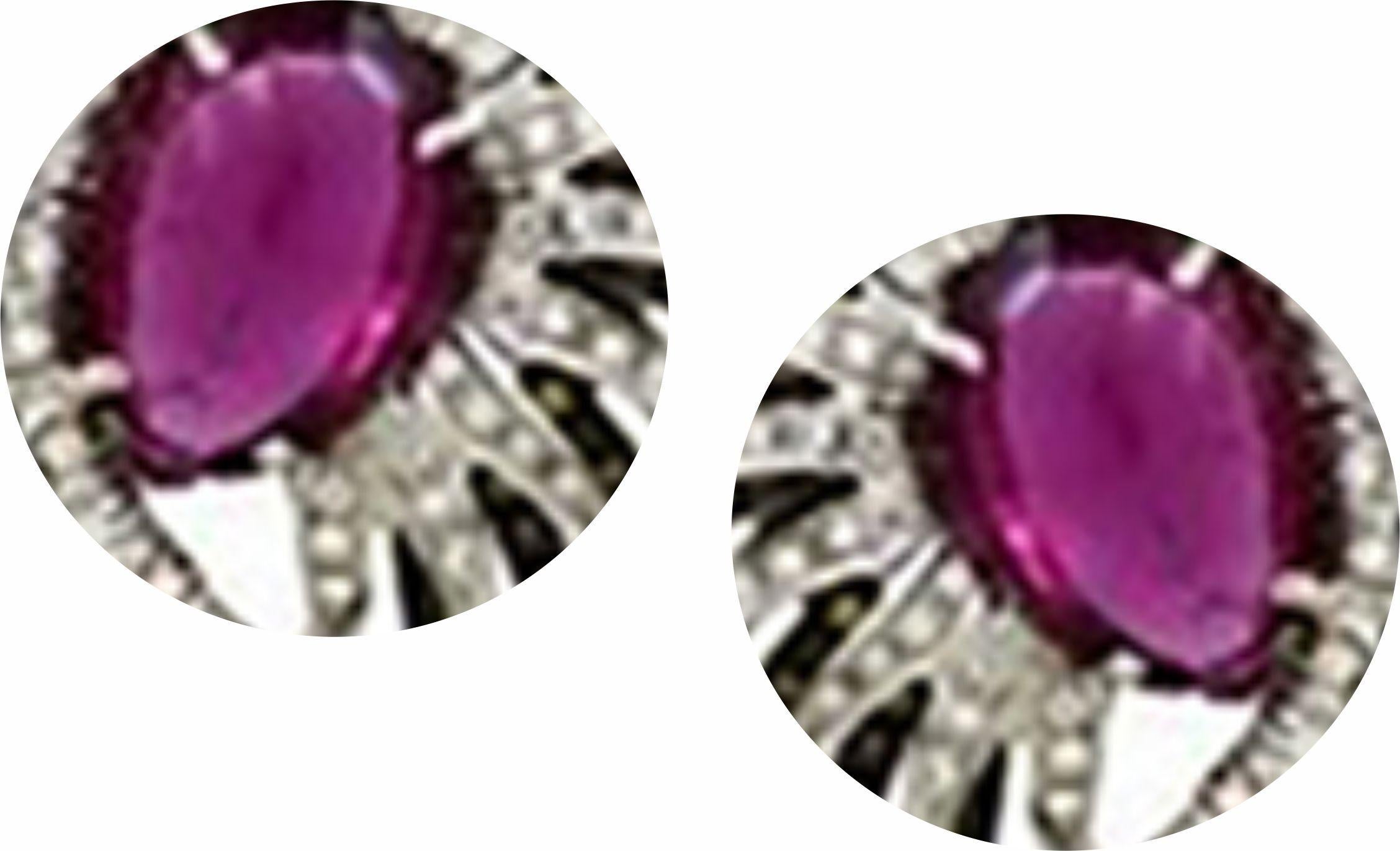 Taille ovale Boucles d'oreilles en tourmaline de 4,32 carats et diamants de couleur mixte de 1,48 carat en vente