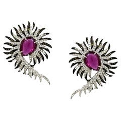 4.32 cts of Tourmaline and 1.48 cts of mixed color Diamond Earrings