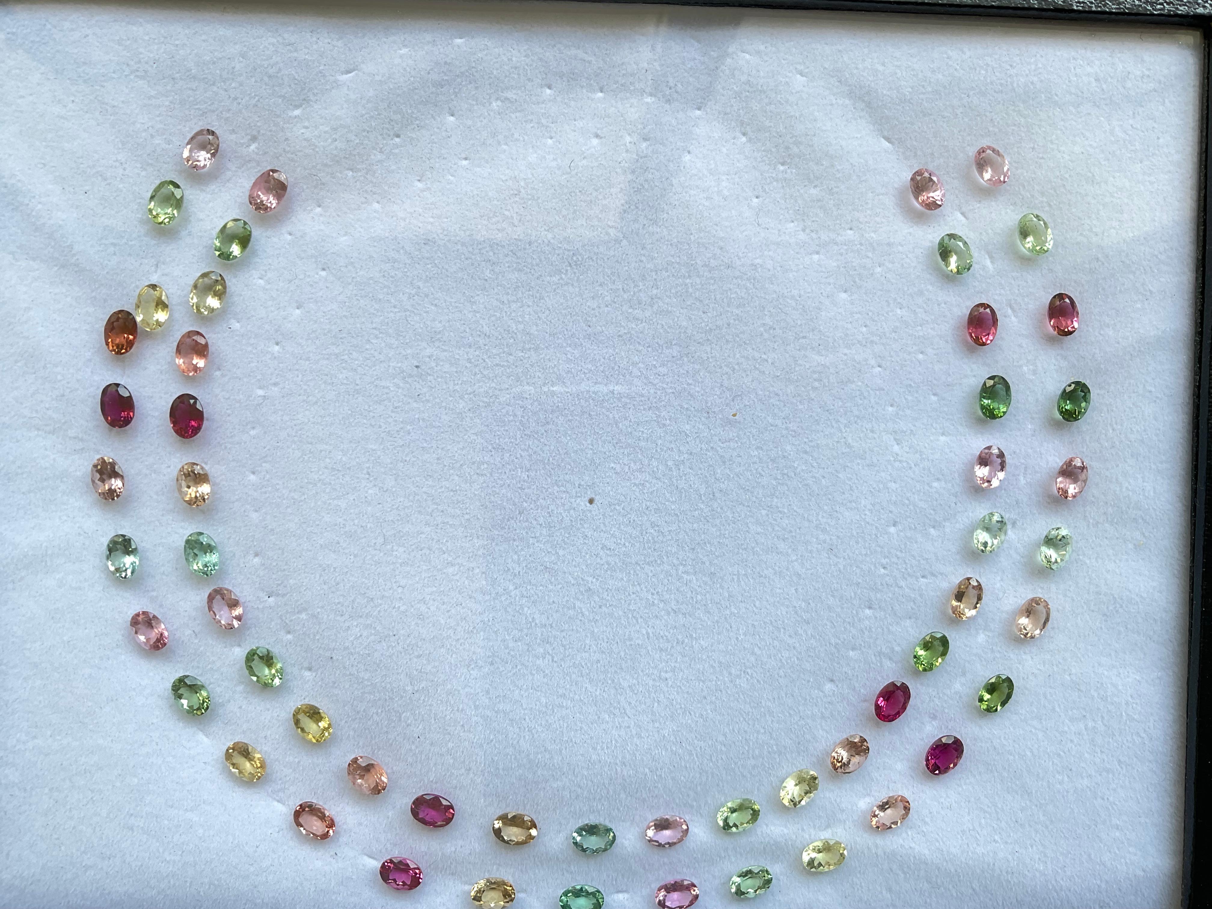 43.20 Carats Oval Tourmaline Layout Suite Faceted Cutstones Natural Gemstone In New Condition For Sale In Jaipur, RJ