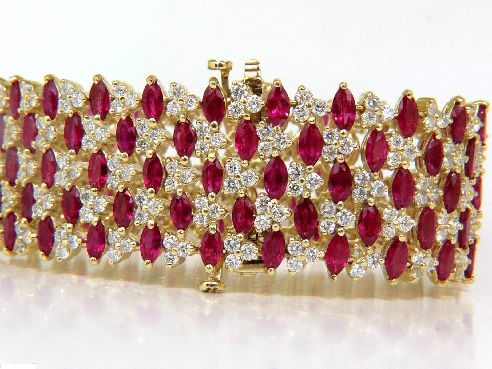 43.20 Natural Top Gem Ruby Diamond Bracelet Brilliant Blood Reds 2