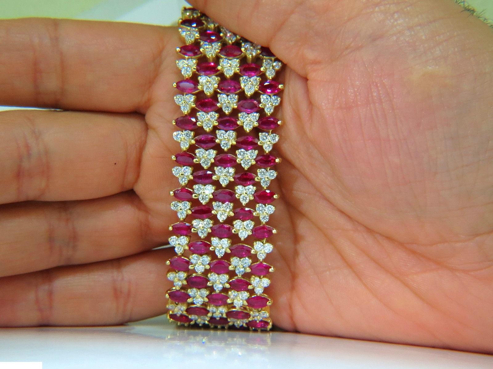 43.20 Natural Top Gem Ruby Diamond Bracelet Brilliant Blood Reds 3