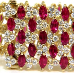 43.20 Natural Top Gem Ruby Diamond Bracelet Brilliant Blood Reds