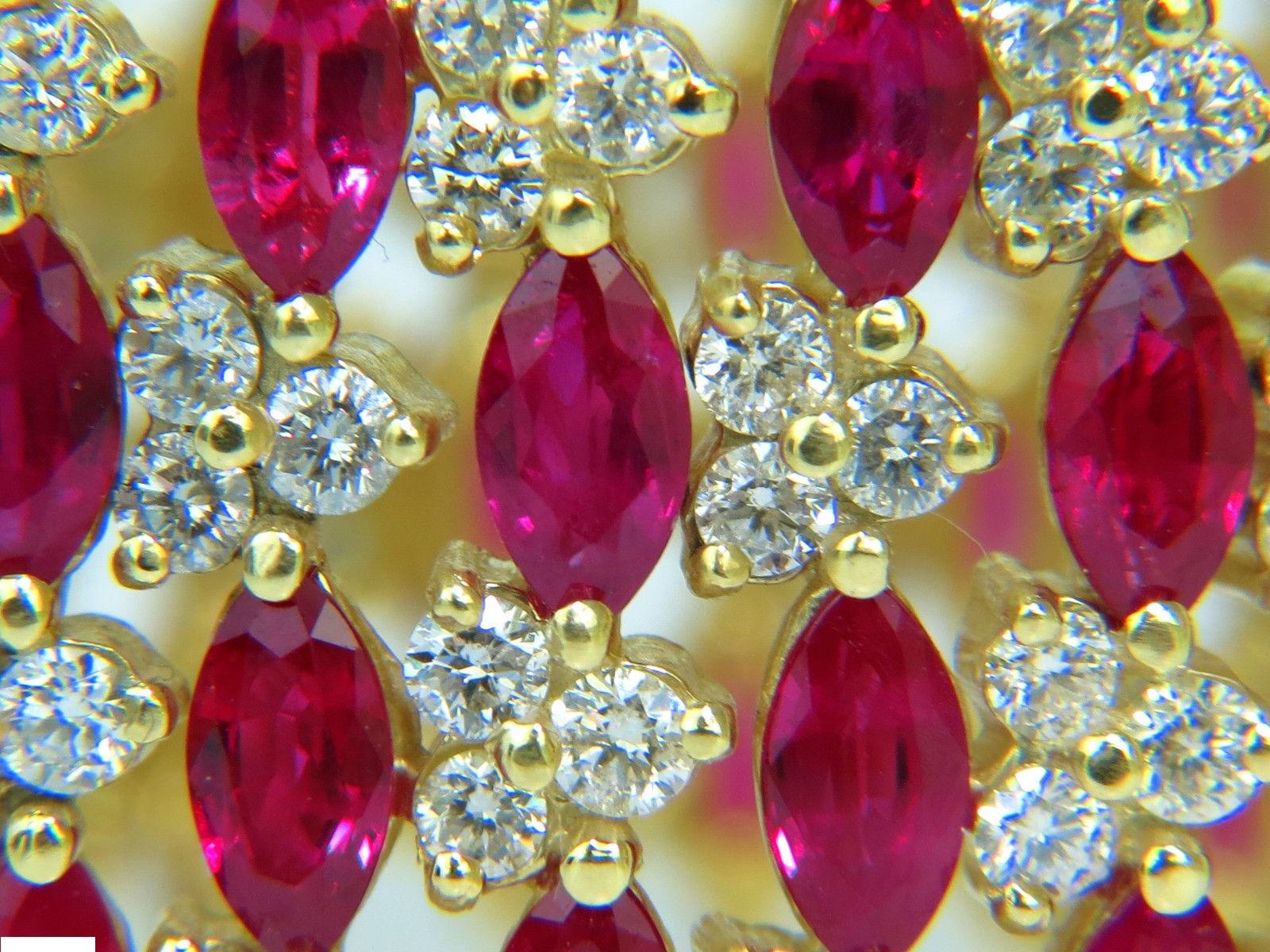 Women's or Men's 43.20 Natural Top Gem Ruby Diamond Bracelet Brilliant Blood Reds