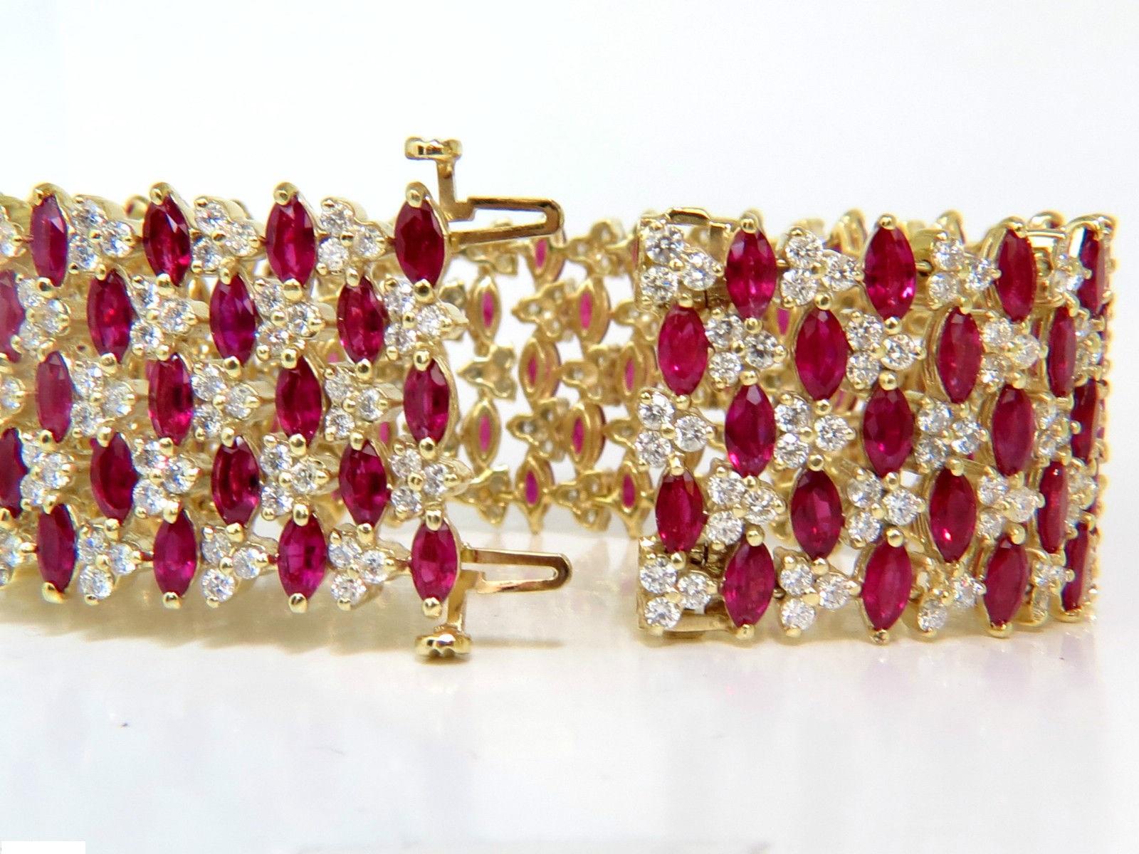 43.20 Natural Top Gem Ruby Diamond Bracelet Brilliant Blood Reds 1