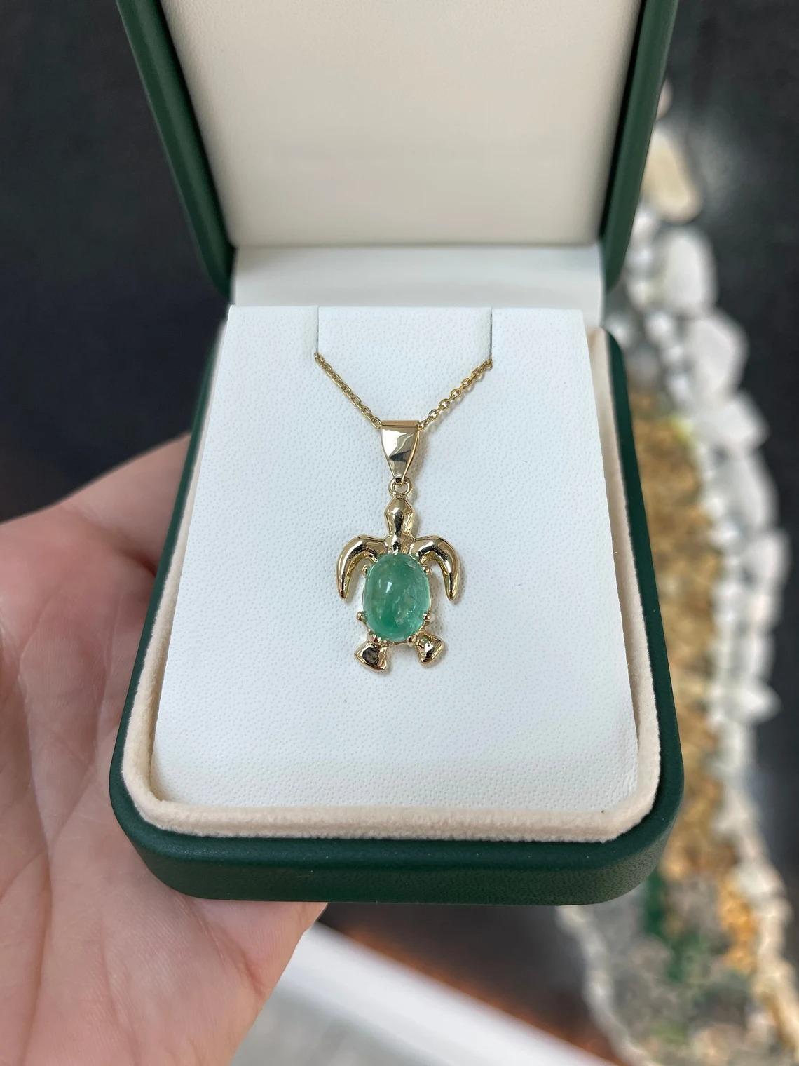 emerald turtle pendant