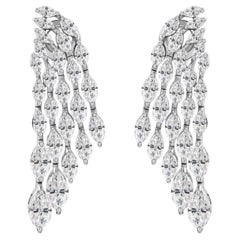 4,32 Karat Marquise-Ohrringe mit natürlichen Diamanten in 18-karätigem Weißgold