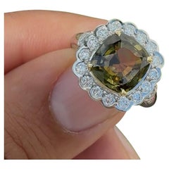 4.32ct untreated Alexandrite ring in platinum and 18K YG. GIA certified.