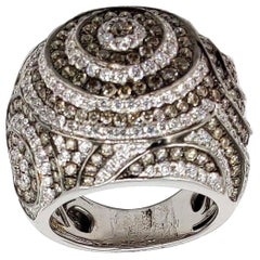 Bague bombée fantaisie en or 18 carats avec diamants de 4,33 carats