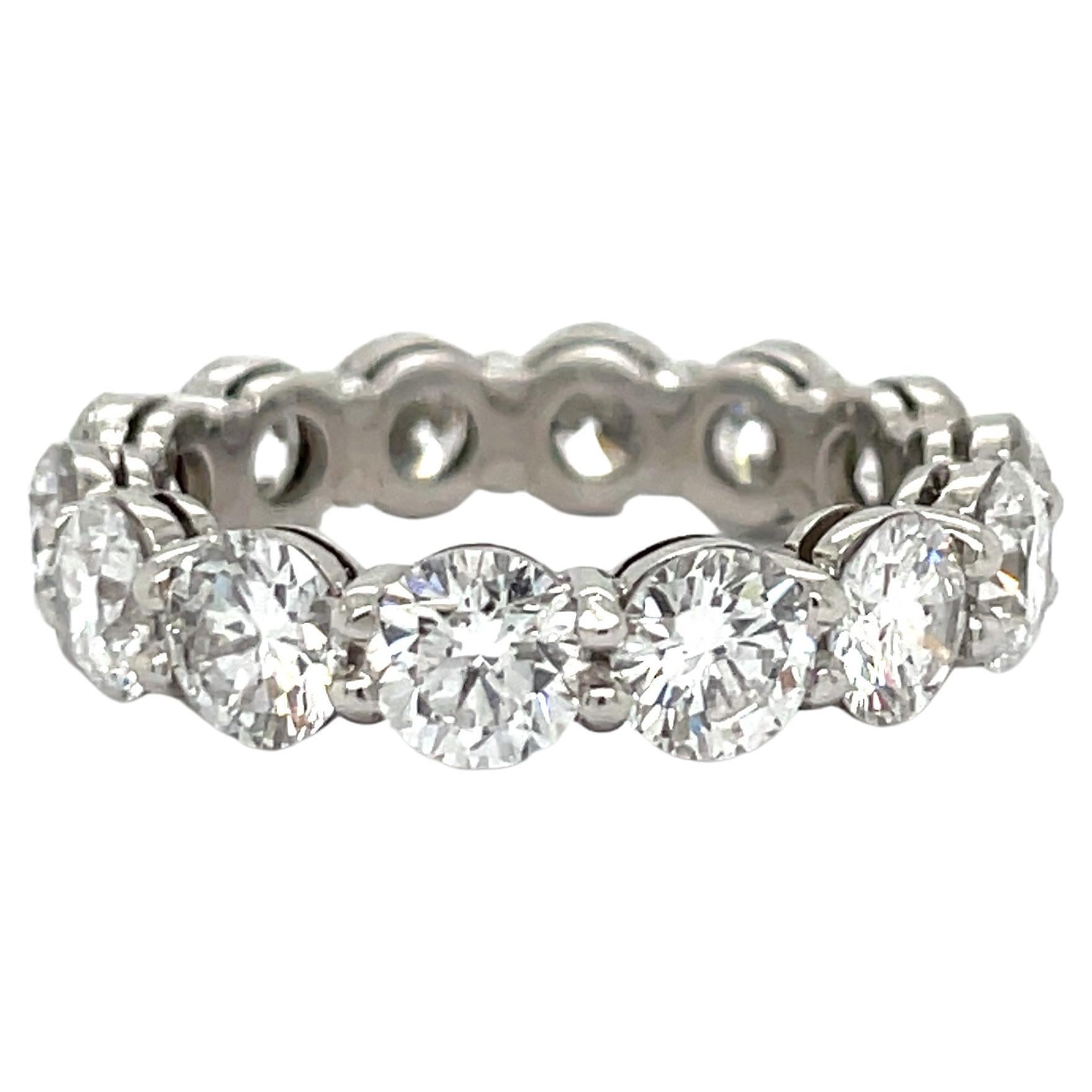 4.33 Carat Diamond and Platinum GIA Certified Eternity Band For Sale