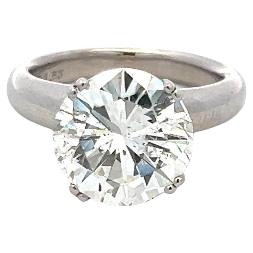 Anillo de compromiso en platino con diamante redondo brillante I SI2 de 4,33 quilates