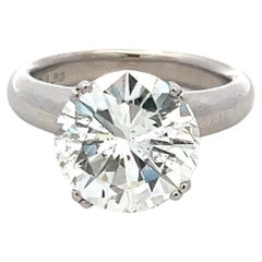 Anillo de compromiso en platino con diamante redondo brillante I SI2 de 4,33 quilates