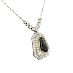 4.33 Carat Russian Alexandrite GIA and Diamond Platinum Pendant Necklace