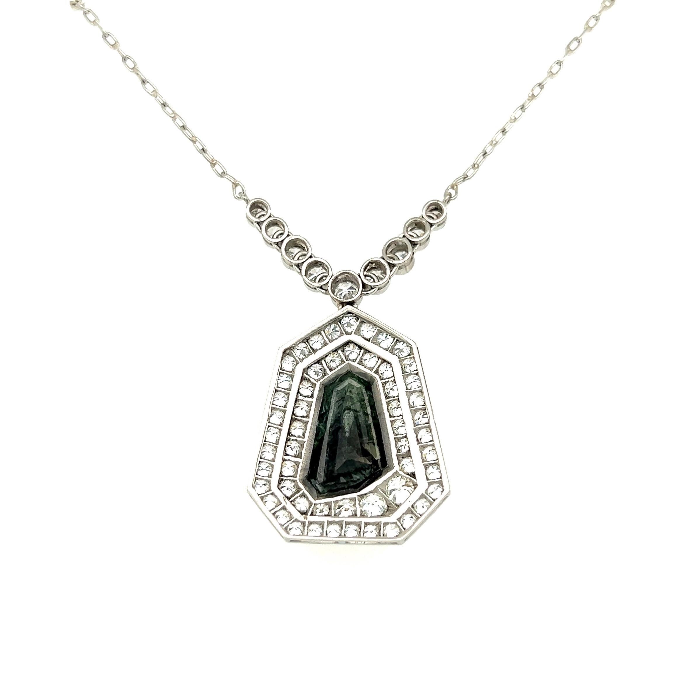 4,33 Karat Russischer Alexandrit GIA und Diamant Platin-Anhänger Halskette (Gemischter Schliff) im Angebot