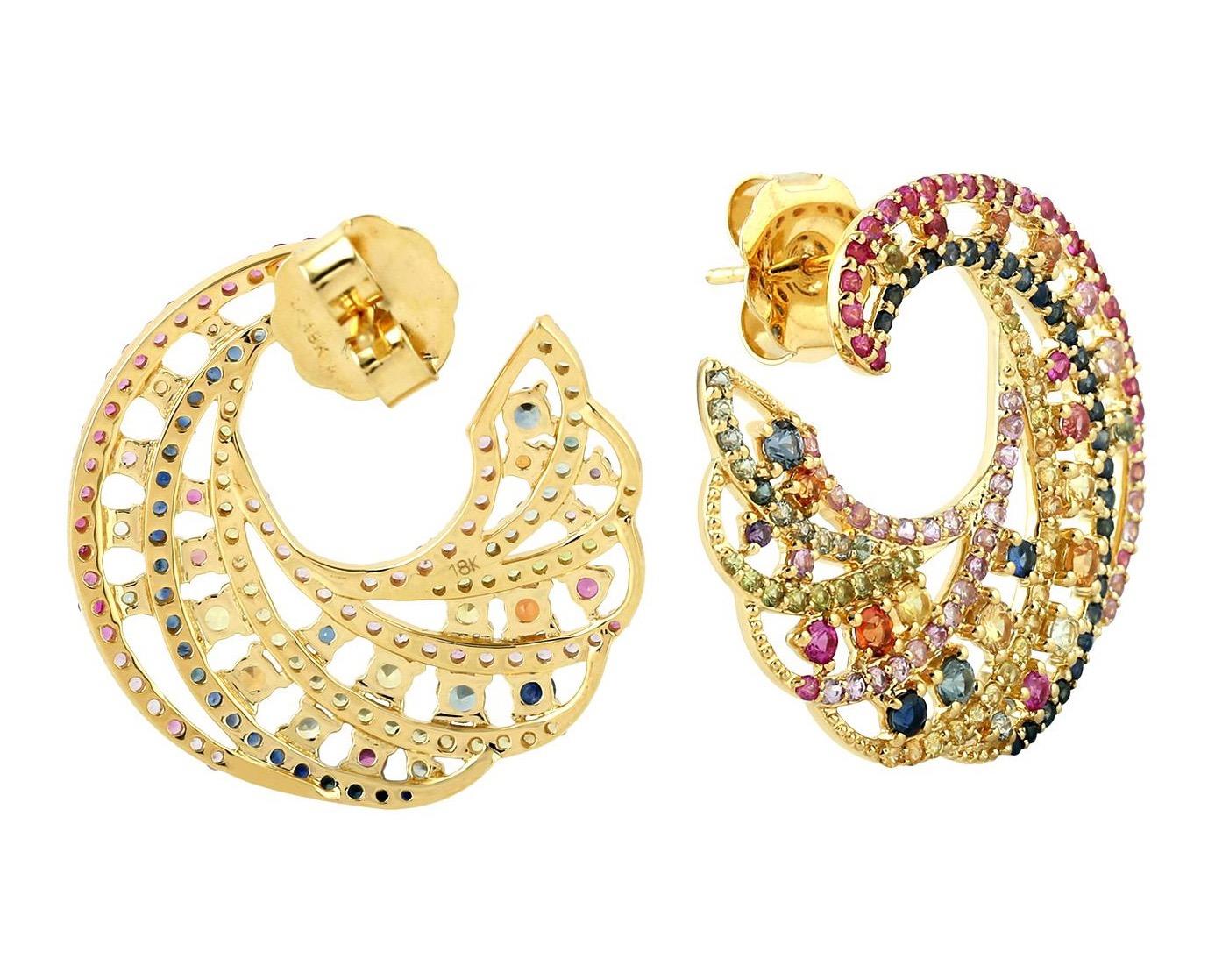 multi sapphire earrings