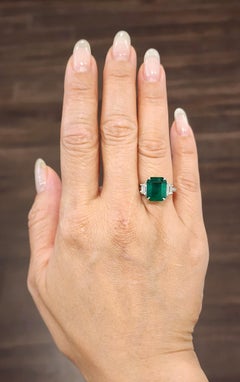 4.33 ct GIA Certified Zambian Emerald & Diamond Ring
