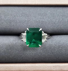 4.33 ct GIA Certified Zambian Emerald & Diamond Ring