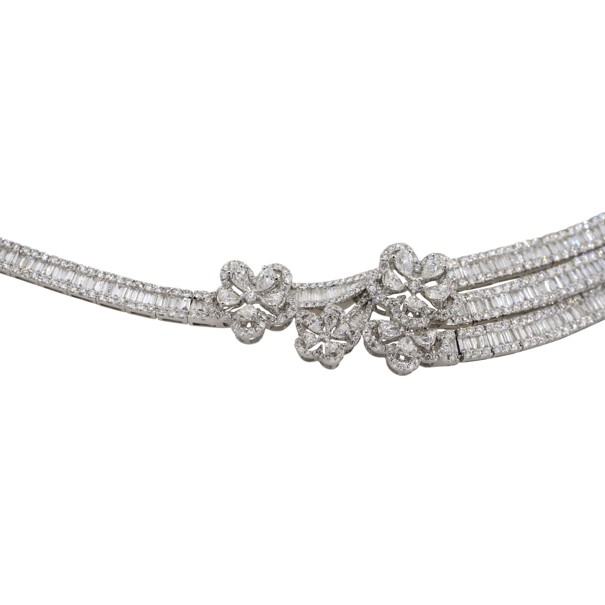 Women's 43.31 Carat Diamond Pave Multi Dangle Necklace 18 Karat in Stock
