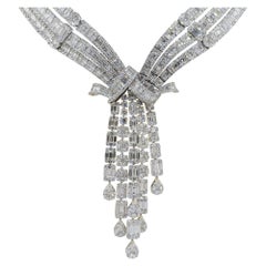43.31 Carat Diamond Pave Multi Dangle Necklace 18 Karat in Stock