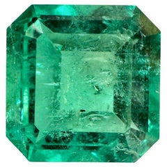 4,33 Karat Blaugrüner kolumbianischer Smaragd 10x10mm Asscher-Schliff Echter Mai Geburtsstein