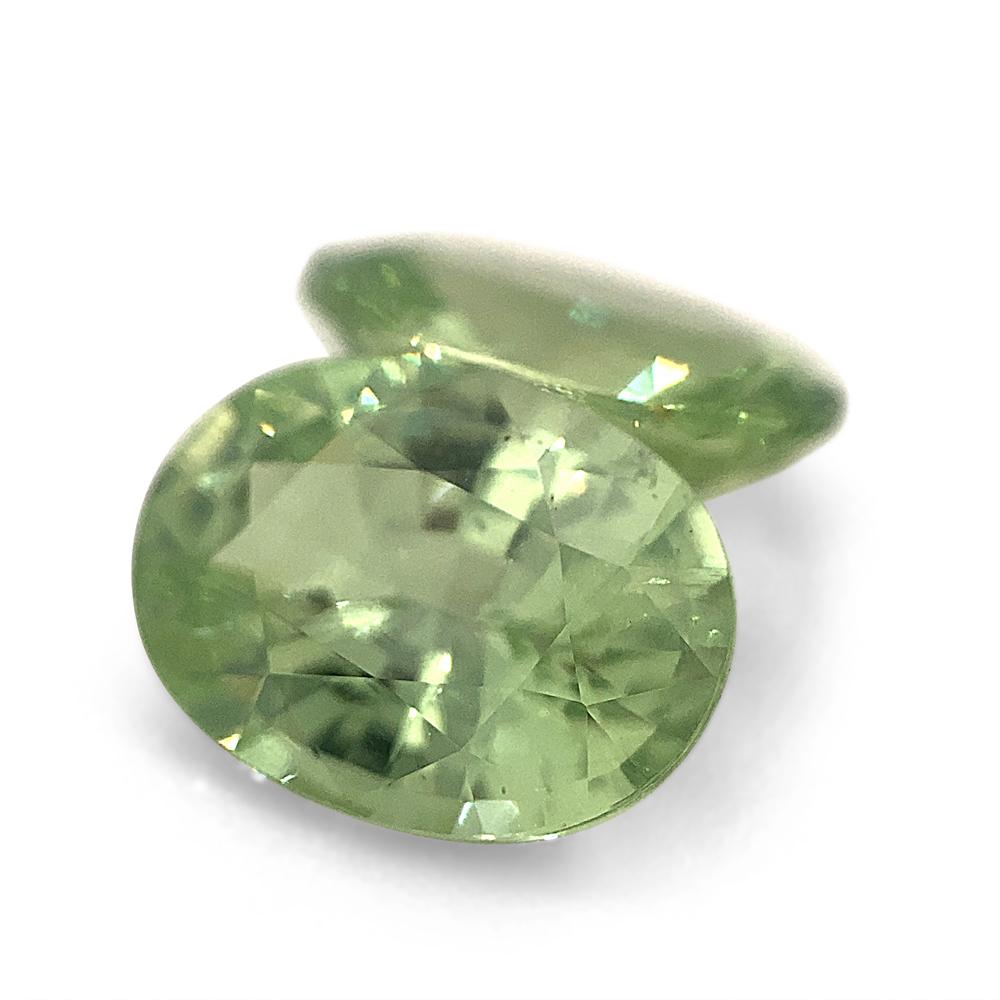 4.33ct Pair Oval Mint Green Garnet from Merelani, Tanzania For Sale 1