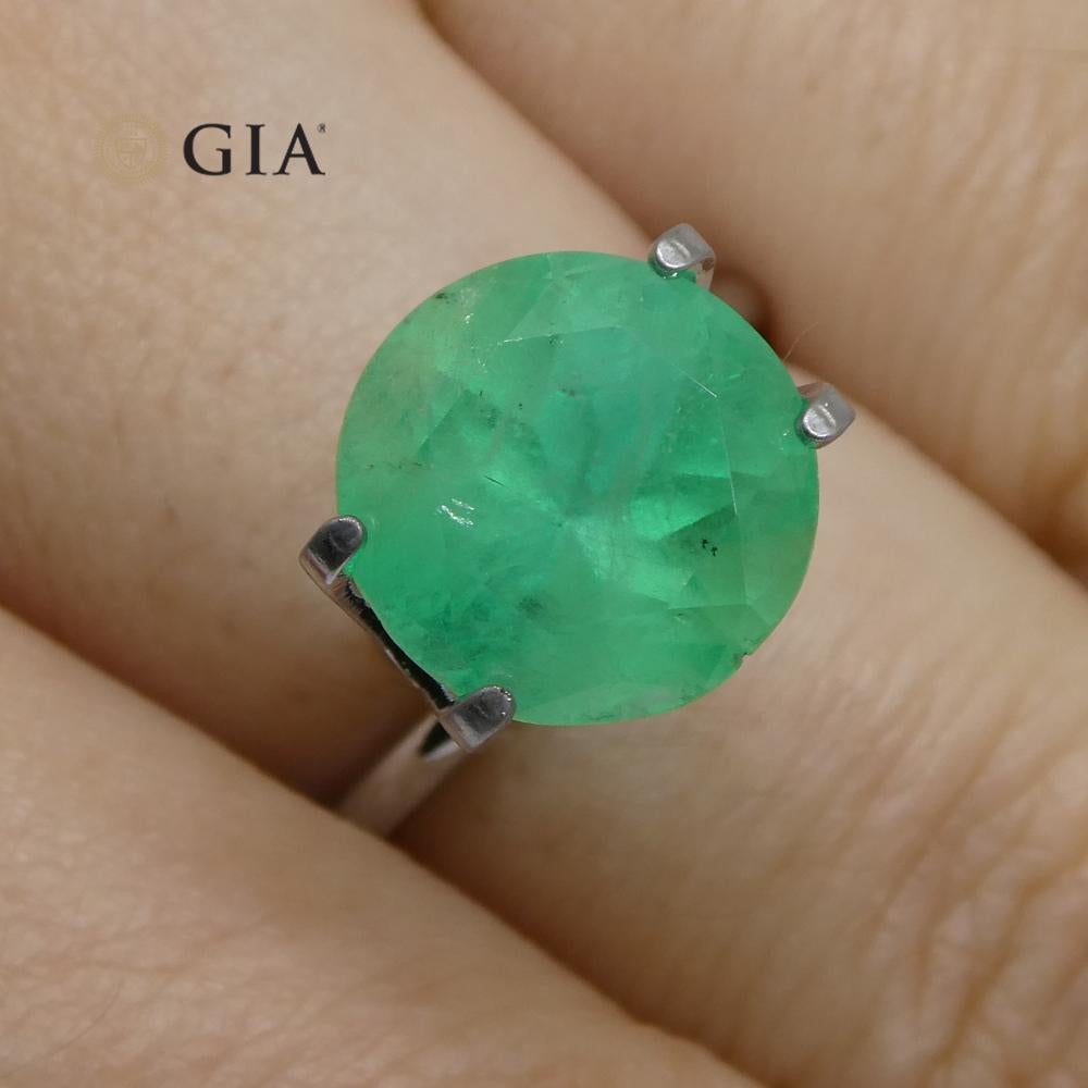 4.33 Carat Round Emerald GIA Certified Colombian 6