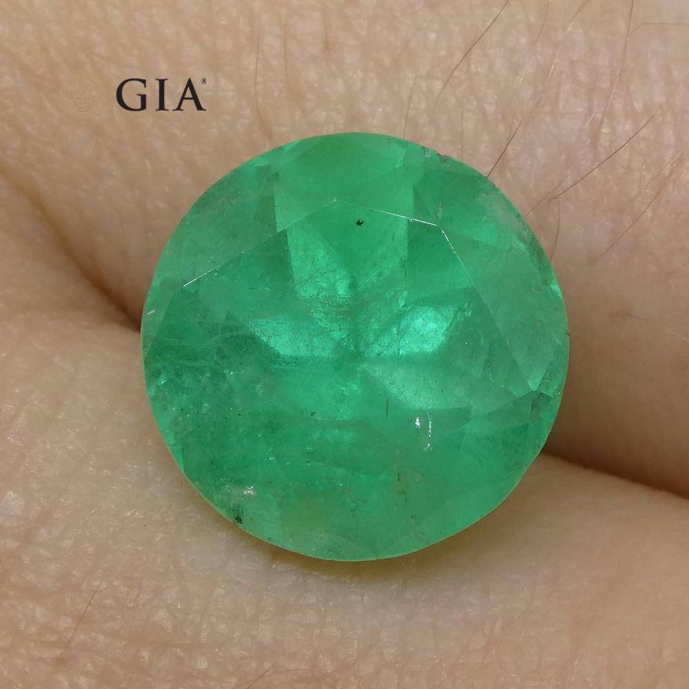 4.33 Carat Round Emerald GIA Certified Colombian 7