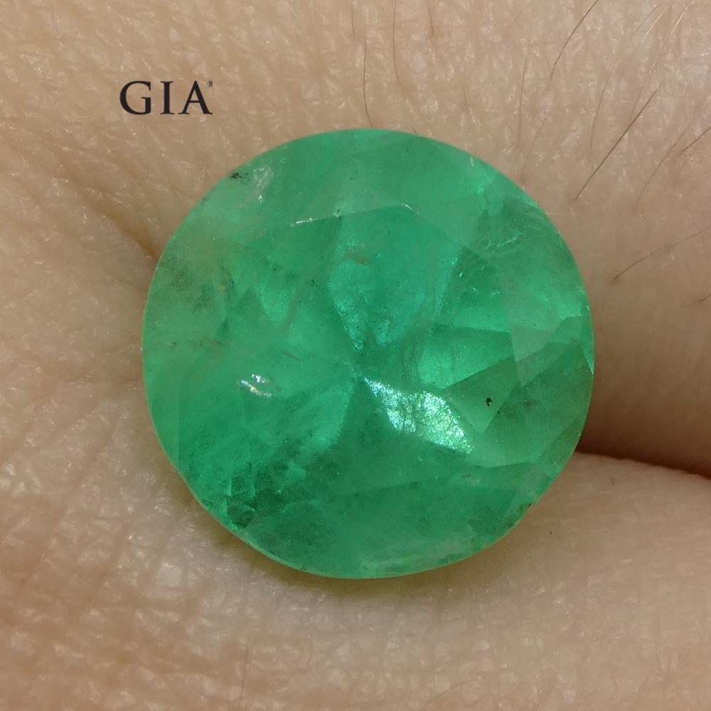 4.33 Carat Round Emerald GIA Certified Colombian 8