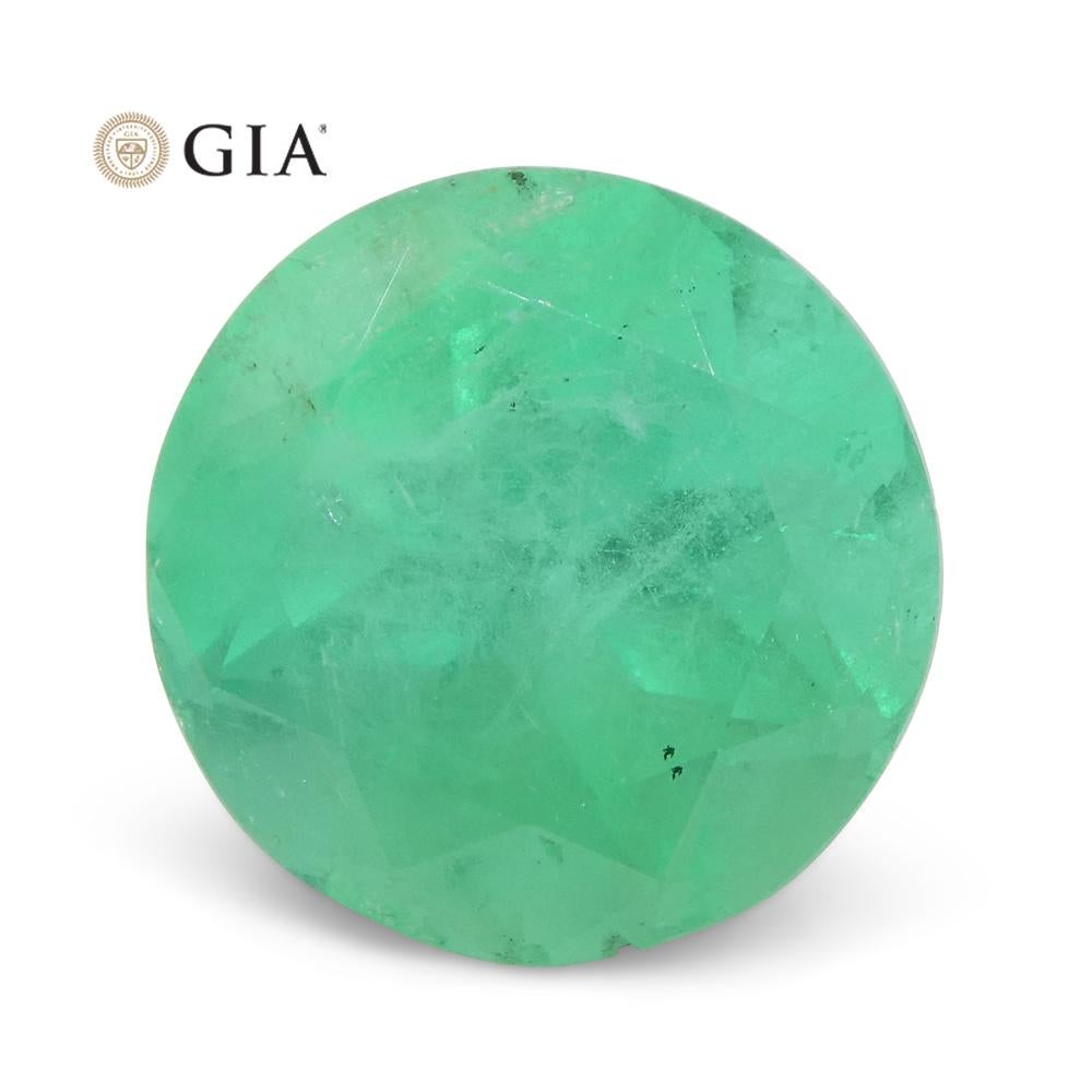 4.33 Carat Round Emerald GIA Certified Colombian 1