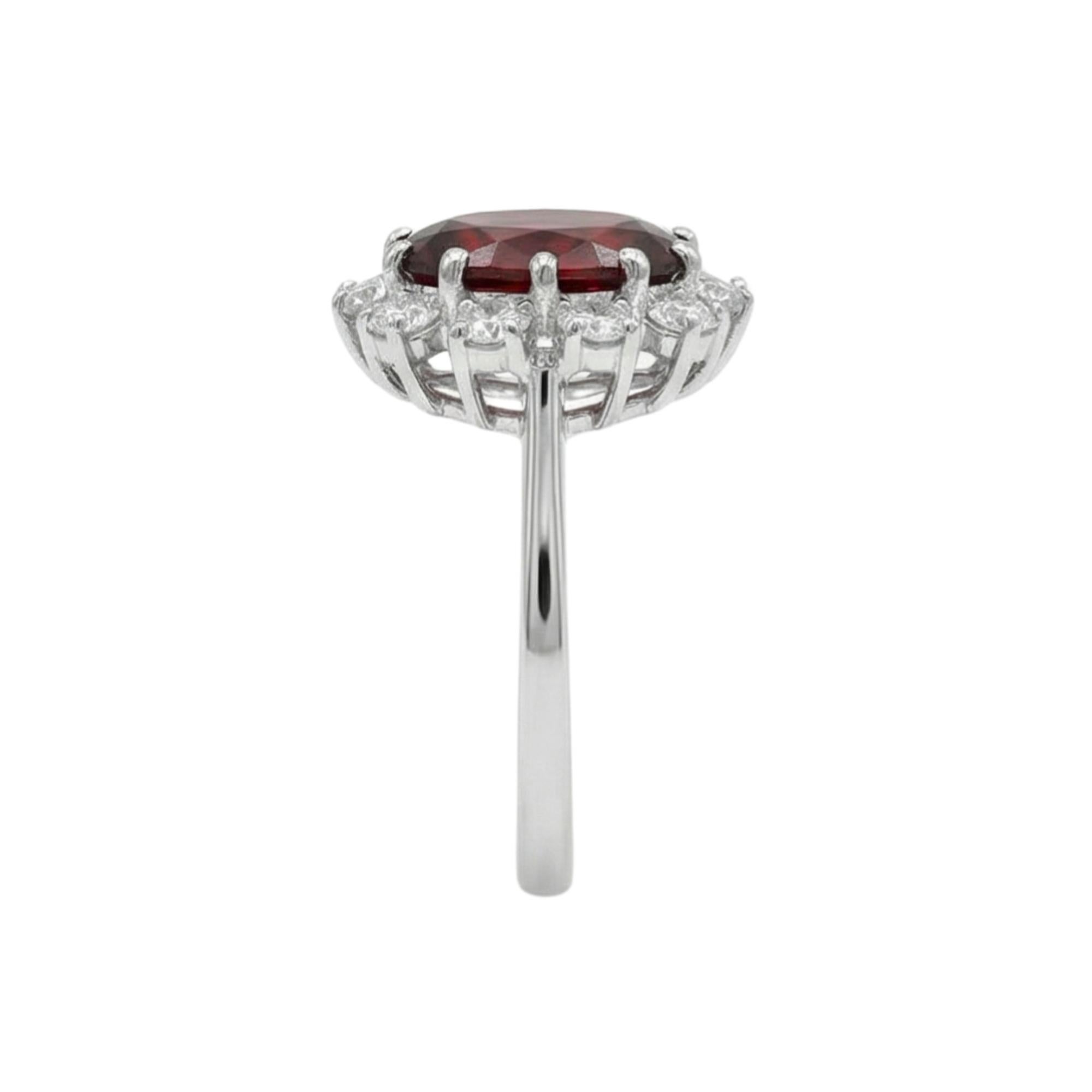 in vendita:  4,34 CT Oval Cut Ruby Birthstone Gemstone Anello d'argento 925 Gioielli per donne regalo 7