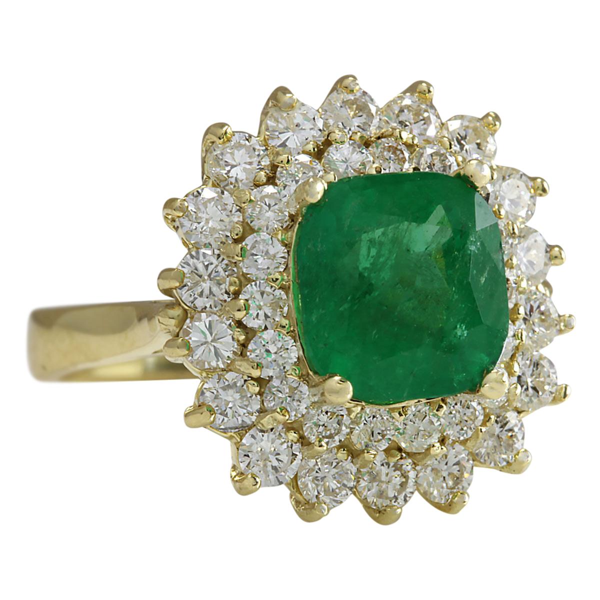 Stamped: 14K Yellow Gold
Total Ring Weight: 8.5 Grams
Total Natural Emerald Weight is 2.74 Carat (Measures: 8.50x8.50 mm)
Color: Green
Total Natural Diamond Weight is 1.60 Carat
Color: F-G, Clarity: VS2-SI1
Face Measures: 17.50x17.00 mm
Sku: