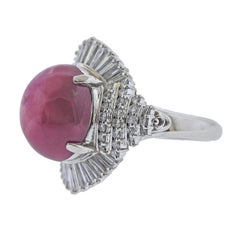 4.34 Carat Ruby Diamond Platinum Cocktail Ring