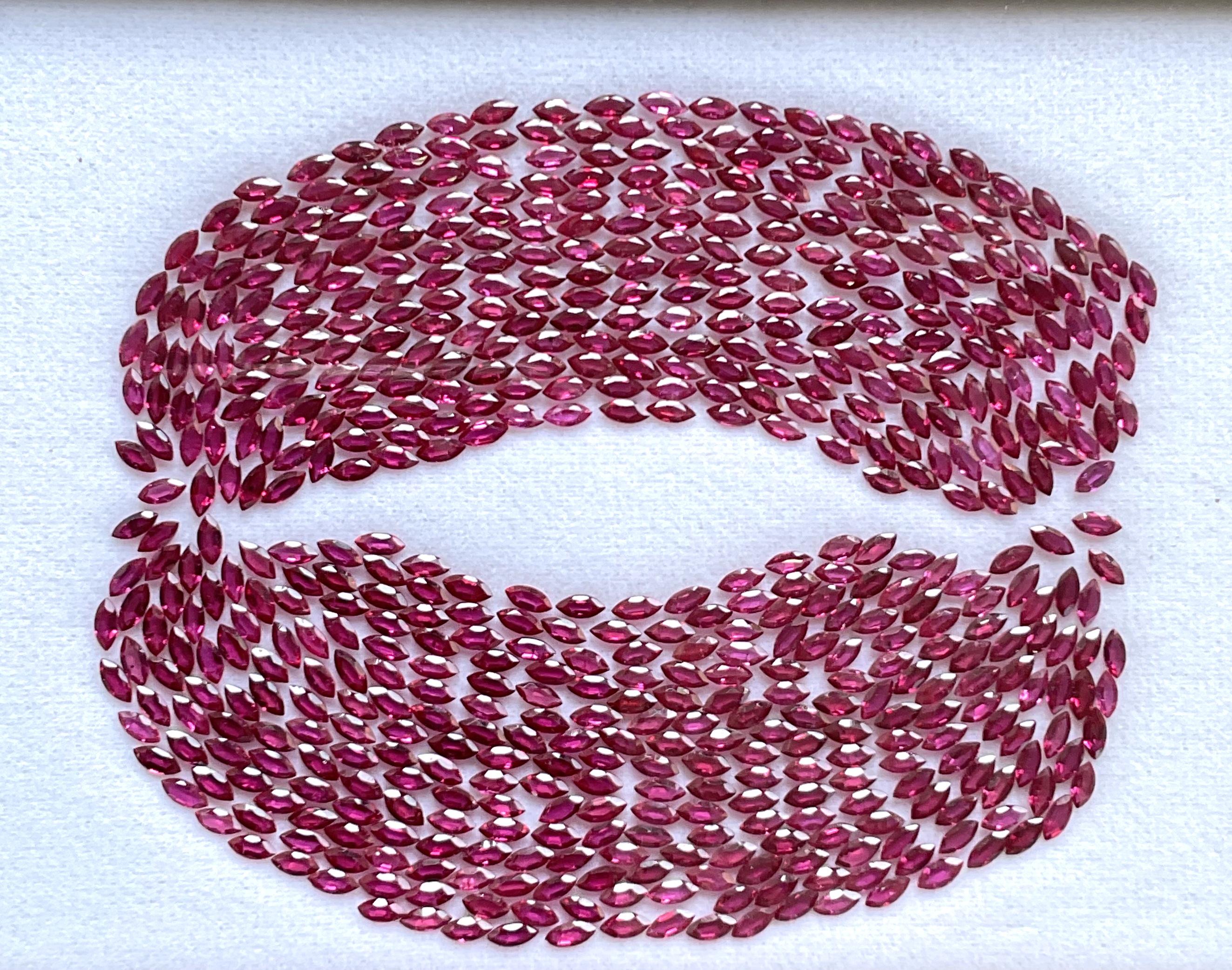 Art Déco 43,45 Carati NO HEAT Ruby Mozambique Cut Stone Marquise Fine Quality Natural in vendita