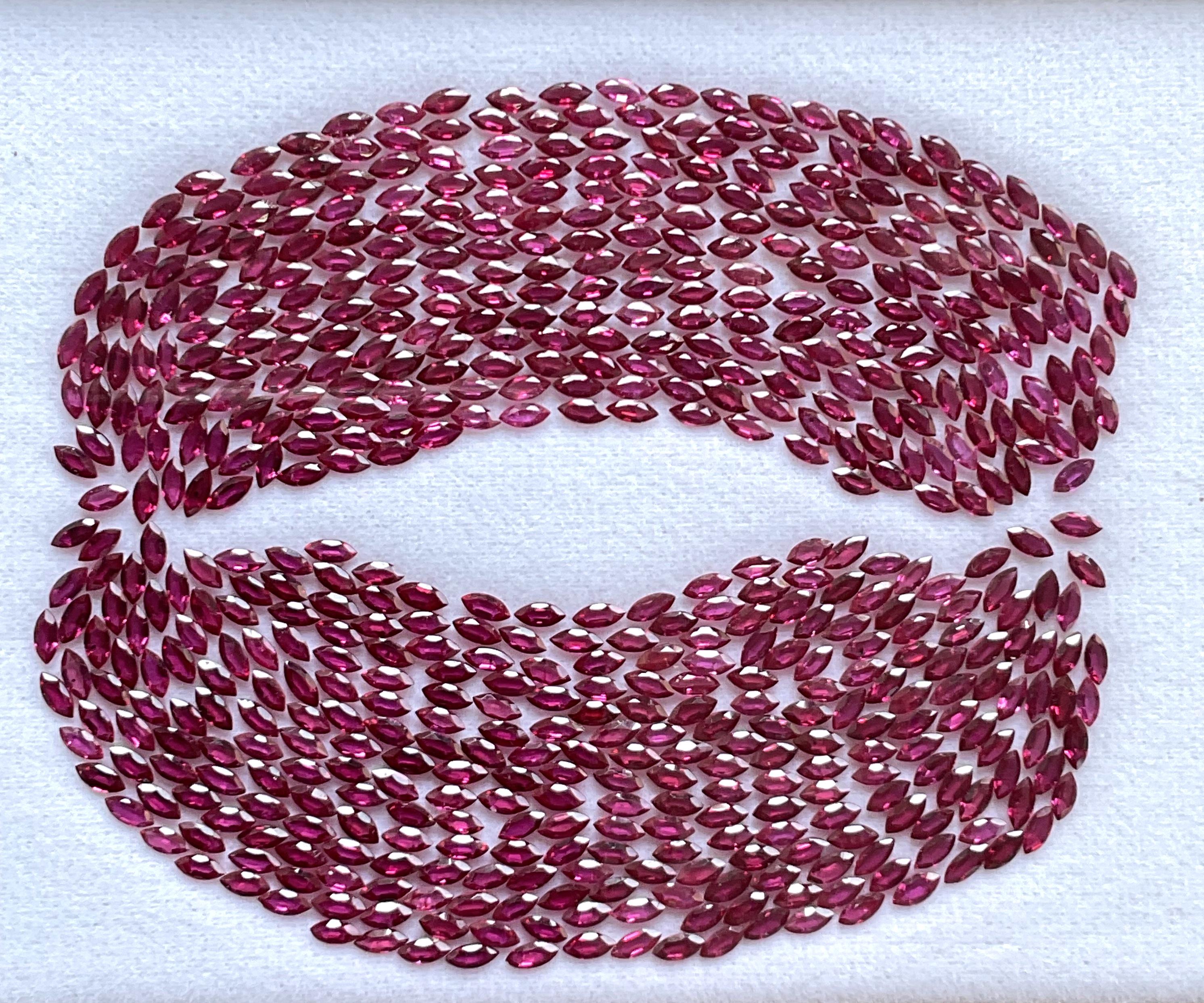 Taglio marquise 43,45 Carati NO HEAT Ruby Mozambique Cut Stone Marquise Fine Quality Natural in vendita