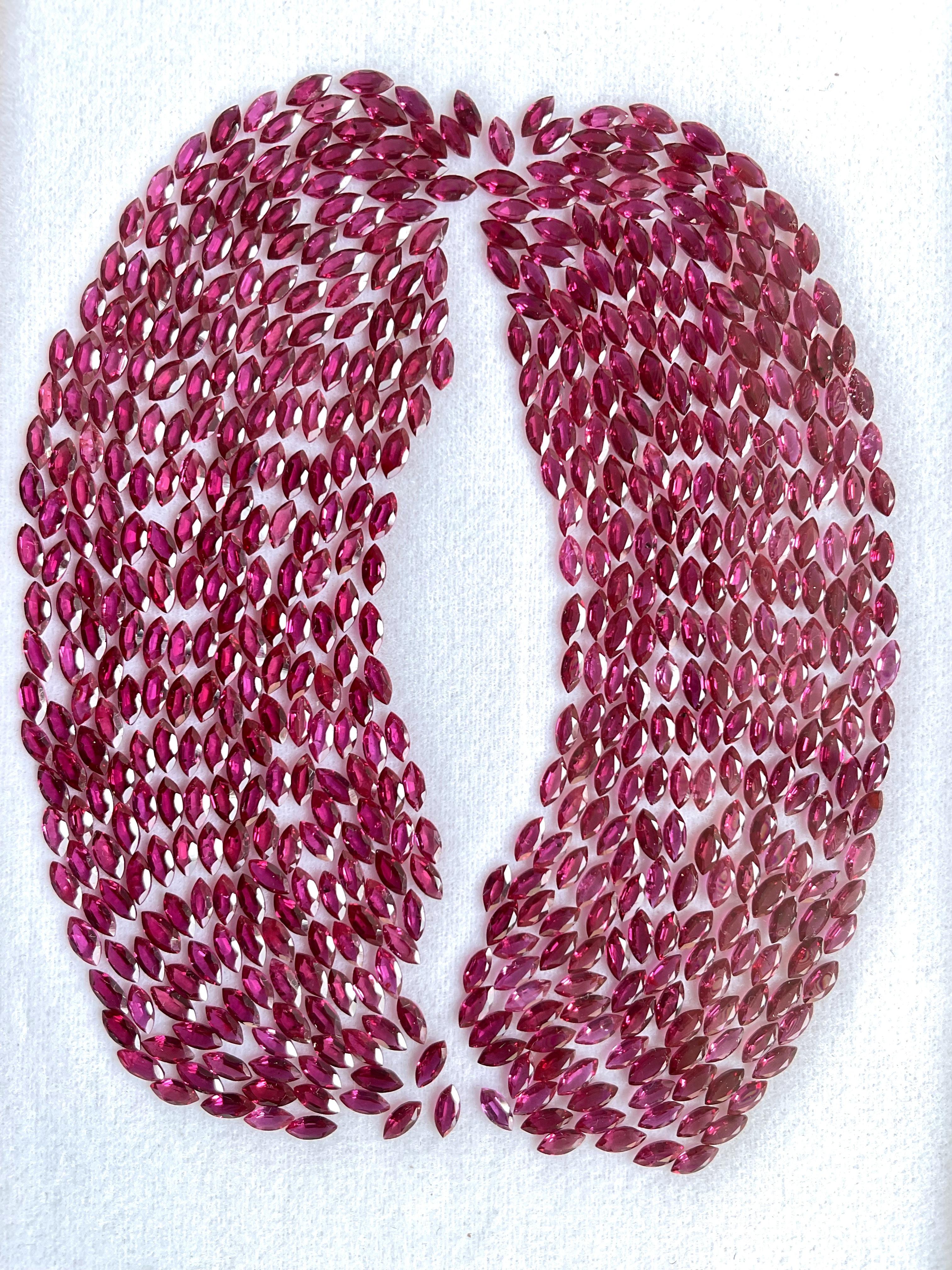 da uomo o donna 43,45 Carati NO HEAT Ruby Mozambique Cut Stone Marquise Fine Quality Natural in vendita