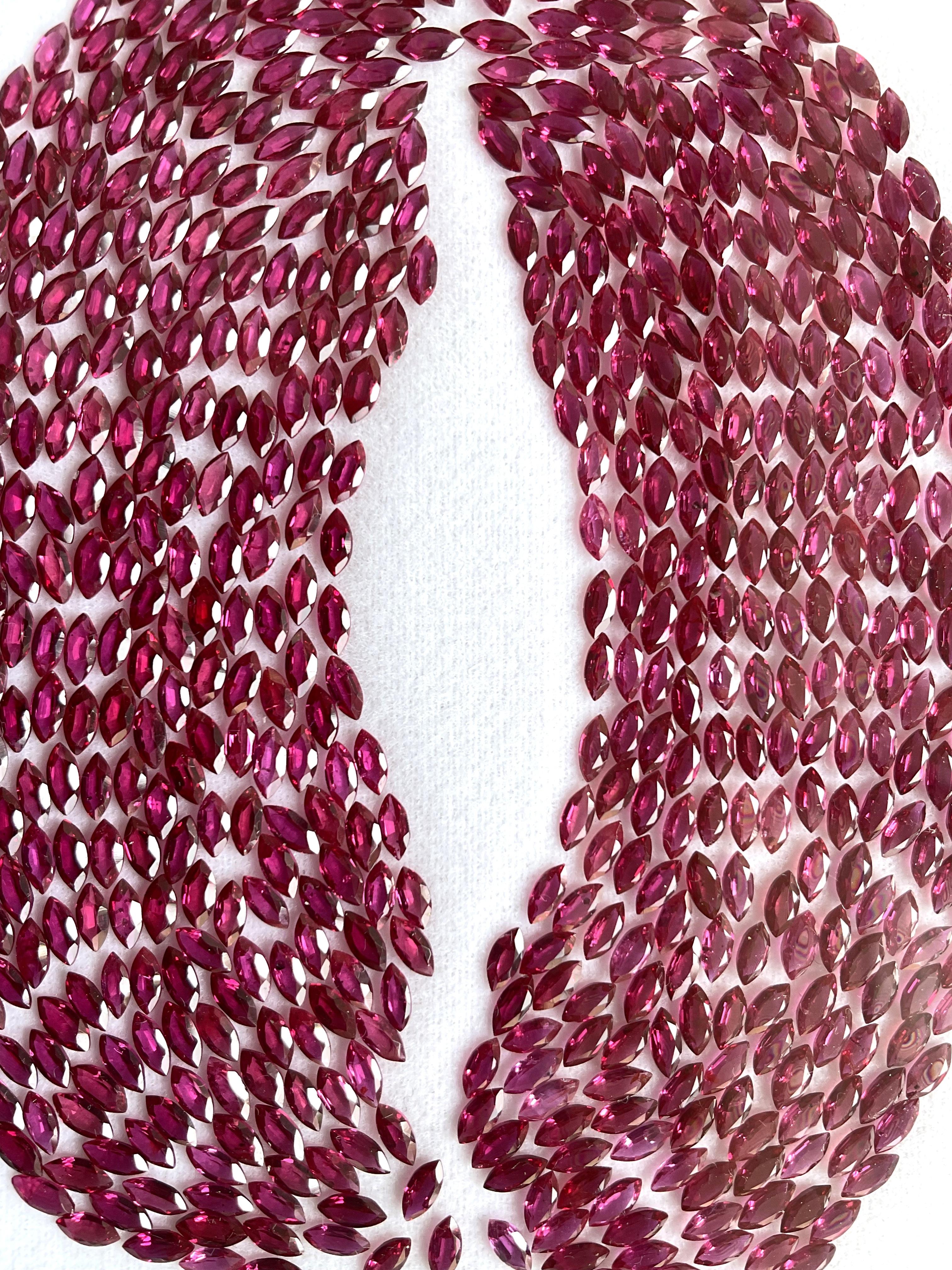 43,45 Carati NO HEAT Ruby Mozambique Cut Stone Marquise Fine Quality Natural in vendita 1