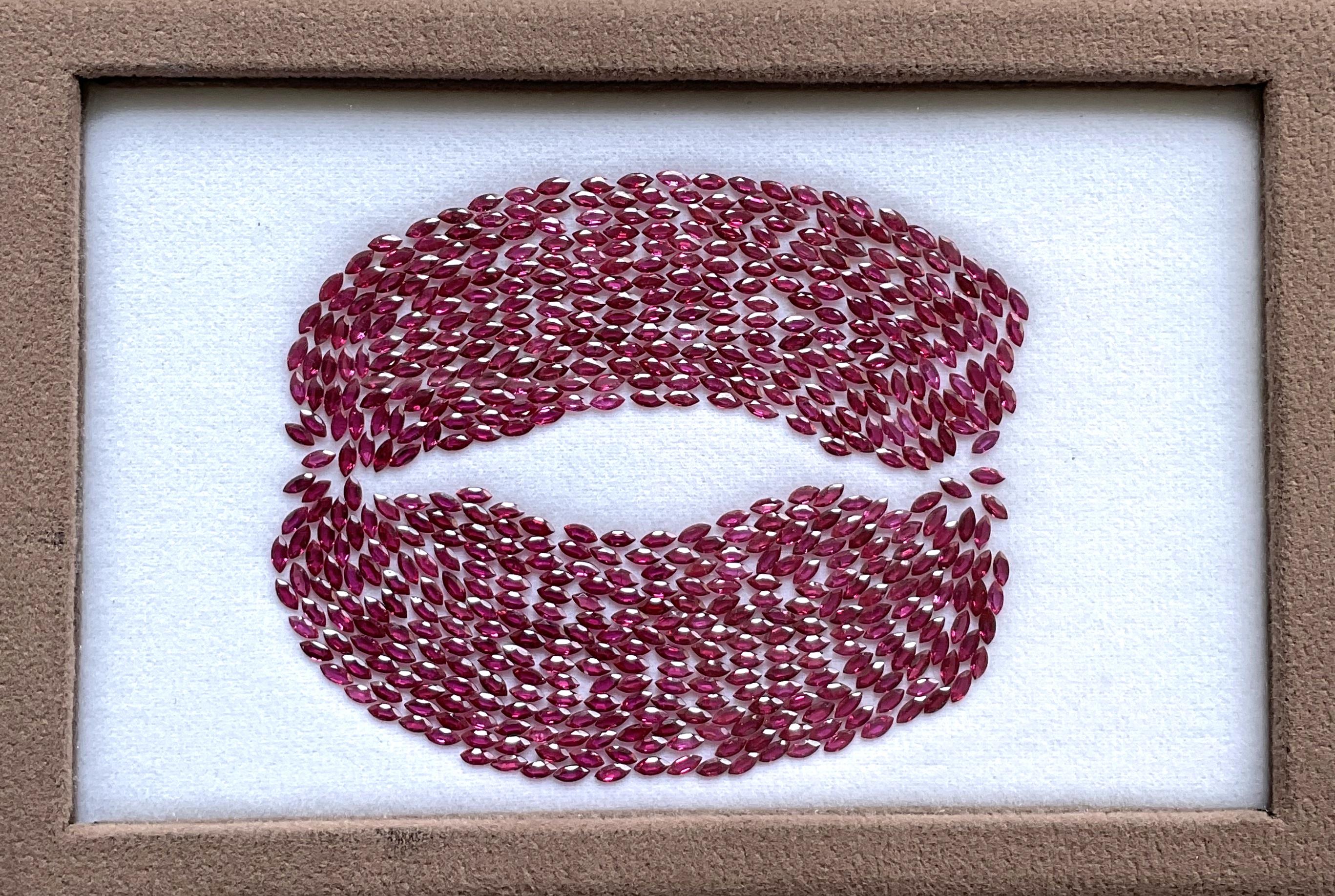 43,45 Carati NO HEAT Ruby Mozambique Cut Stone Marquise Fine Quality Natural in vendita 2