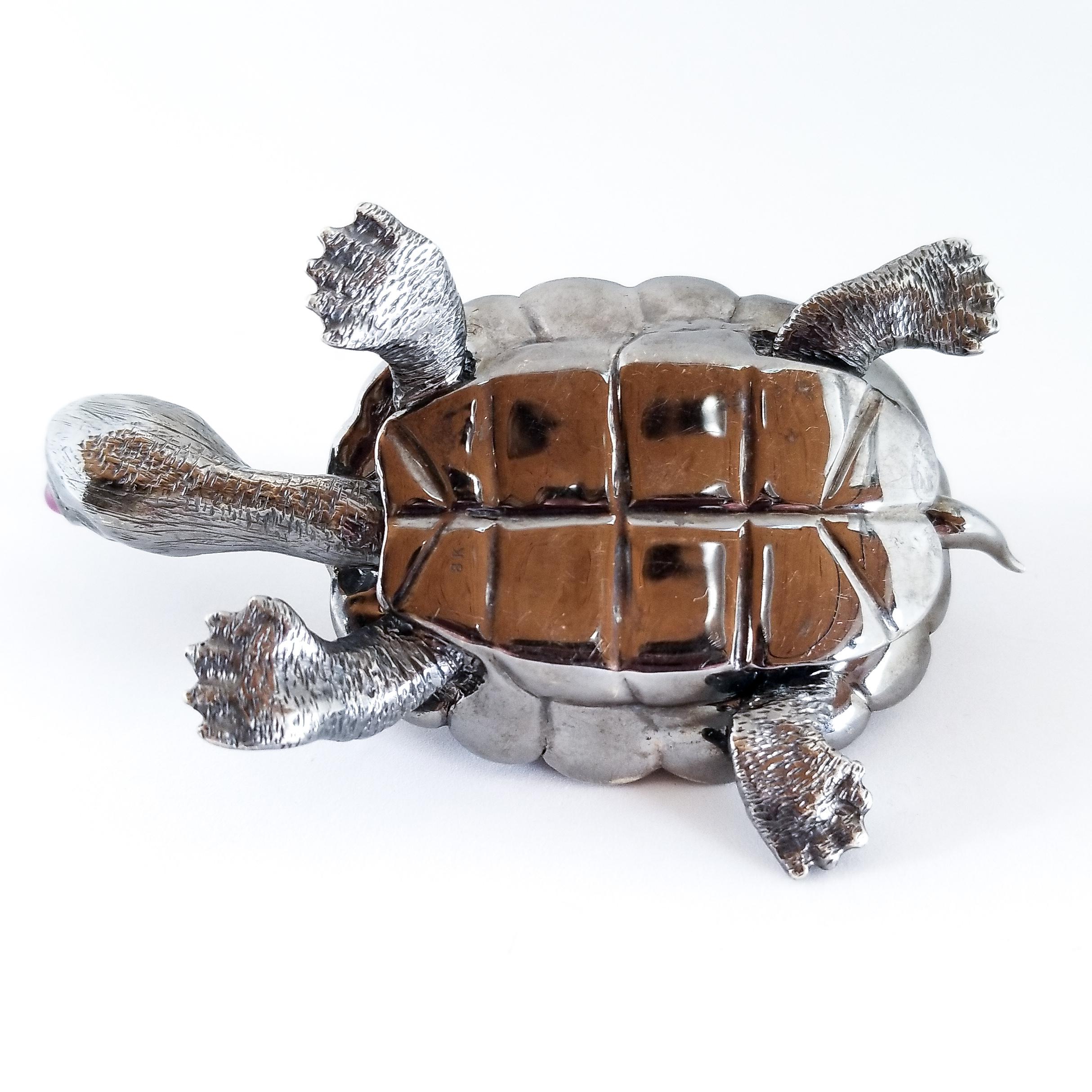 4.35 Carat Fancy Diamond Solid 18K Golden Turtle Lifesize Figurine  For Sale 2