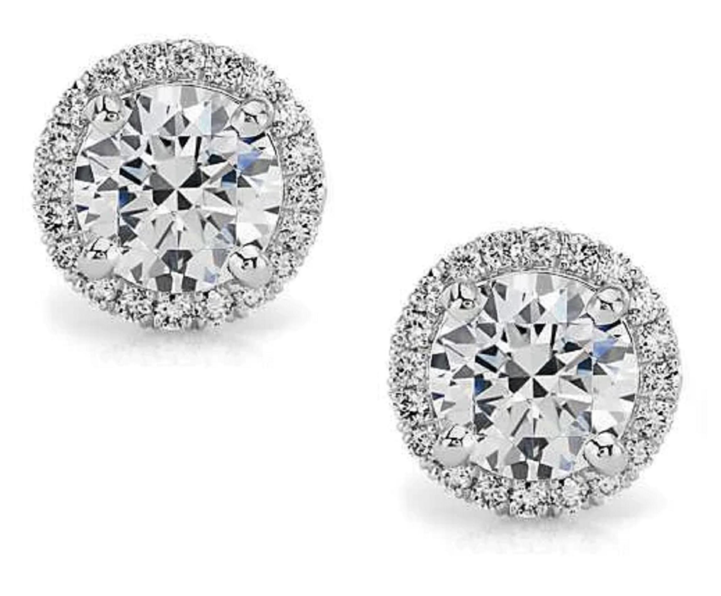 Ein atemberaubendes Paar runder natürlicher Diamanten im Brillantschliff mit 4,35 ct. bietet eine fantastische Größe, eine schöne weiße Farbe, ein sauberes Erscheinungsbild und ein lebendiges Lichtspiel! Es handelt sich um 100% natürliche, in der