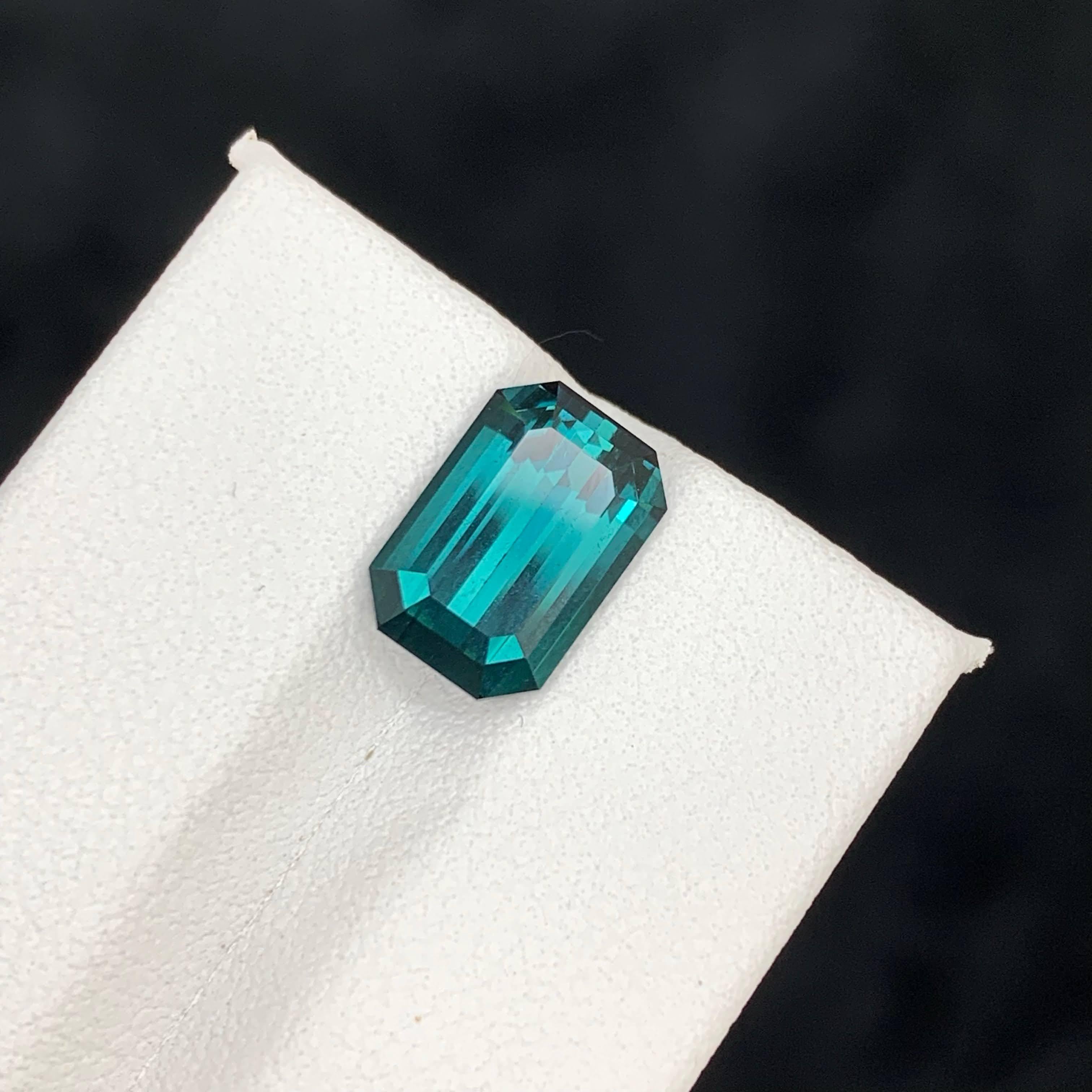 4,35 Karat Natürliche Lose Blaue Farbe Turmalin Stein Smaragd Schliff Afghanischen Edelstein (Smaragdschliff) im Angebot