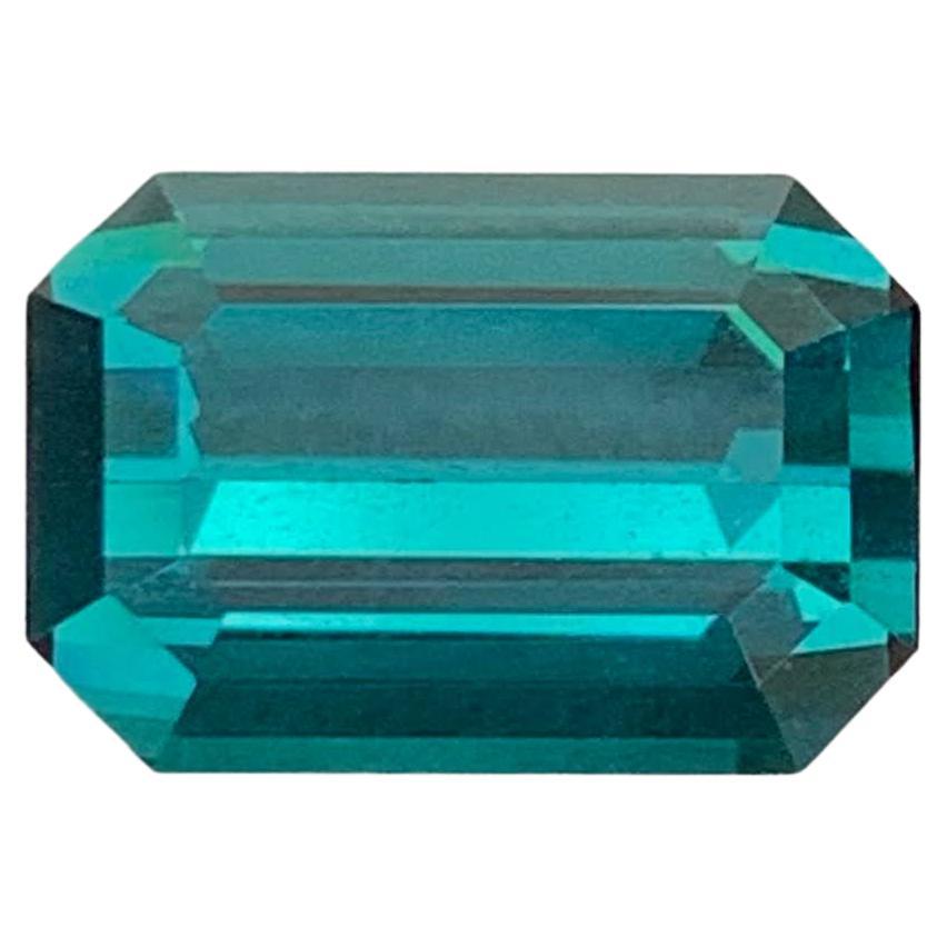 4.35 Carat Naturel Loose Blue Color Tourmaline Stone Emerald Cut Afghan Gemstone
