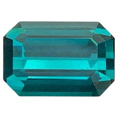 4.35 Carat Naturel Loose Blue Color Tourmaline Stone Emerald Cut Afghan Gemstone