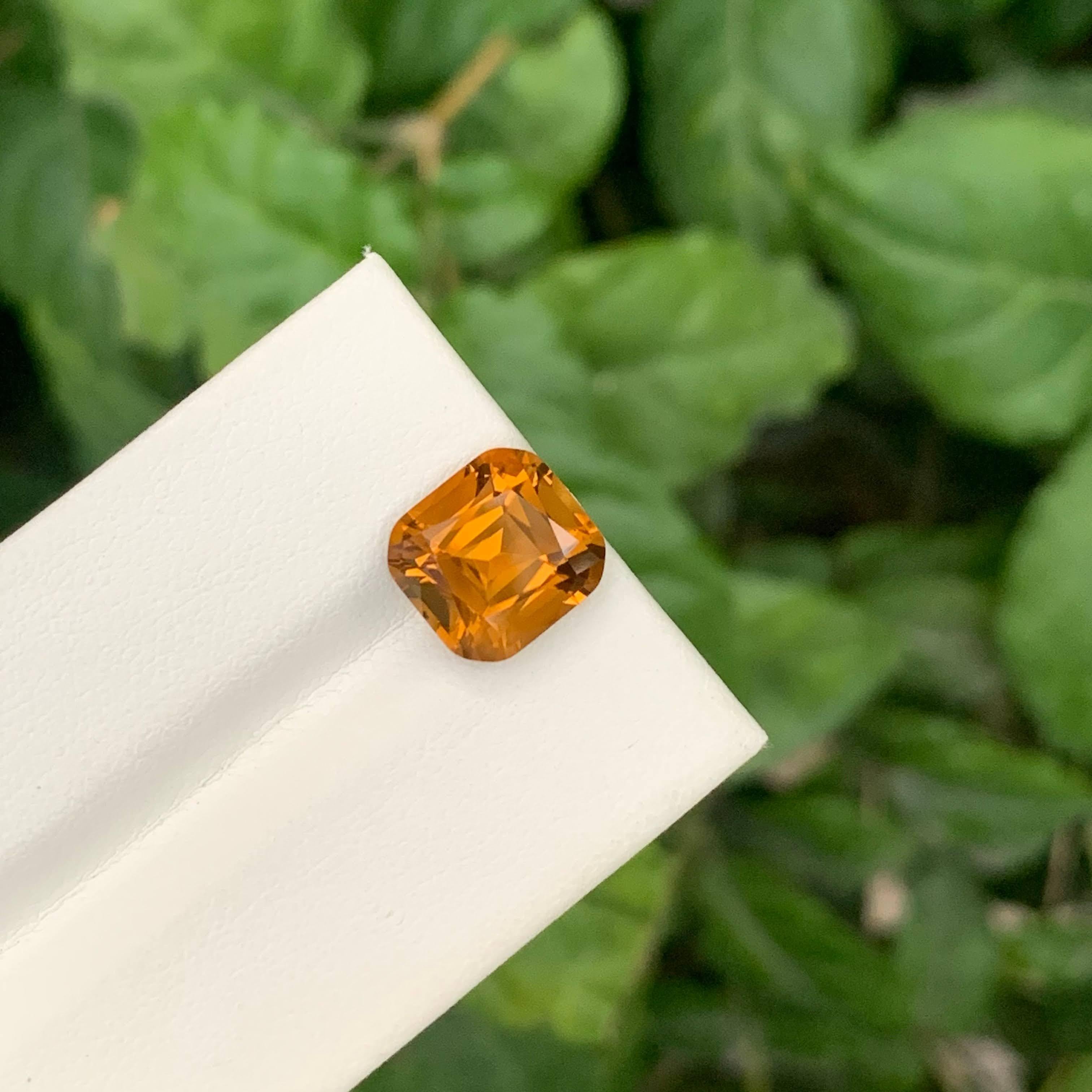 4.35 Carat Natural Loose Brownish Orange Citrine Cushion Cut Brazilian Gemstone (pierre précieuse brésilienne) en vente 5