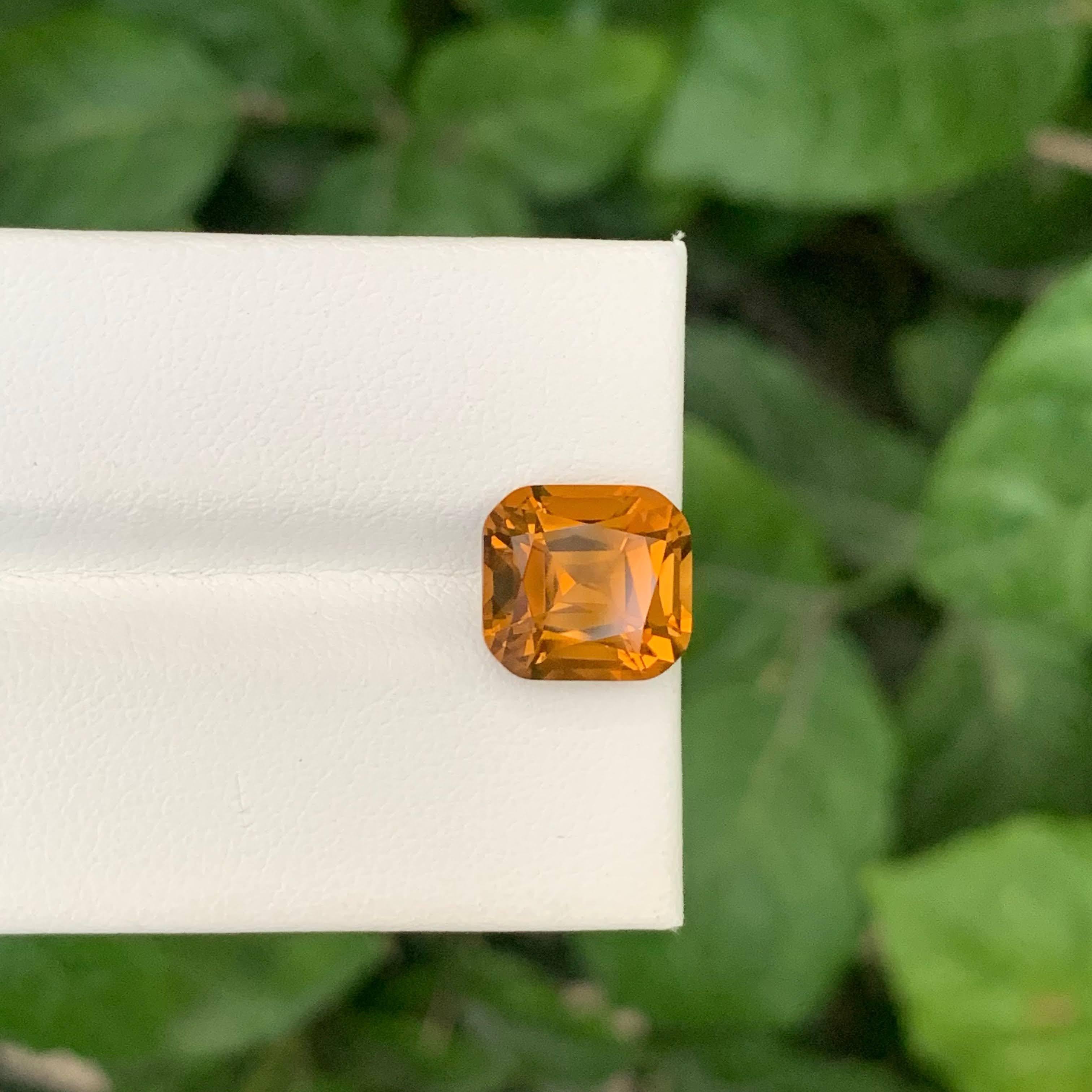 4.35 Carat Natural Loose Brownish Orange Citrine Cushion Cut Brazilian Gemstone (pierre précieuse brésilienne) Neuf - En vente à Bangkok, TH
