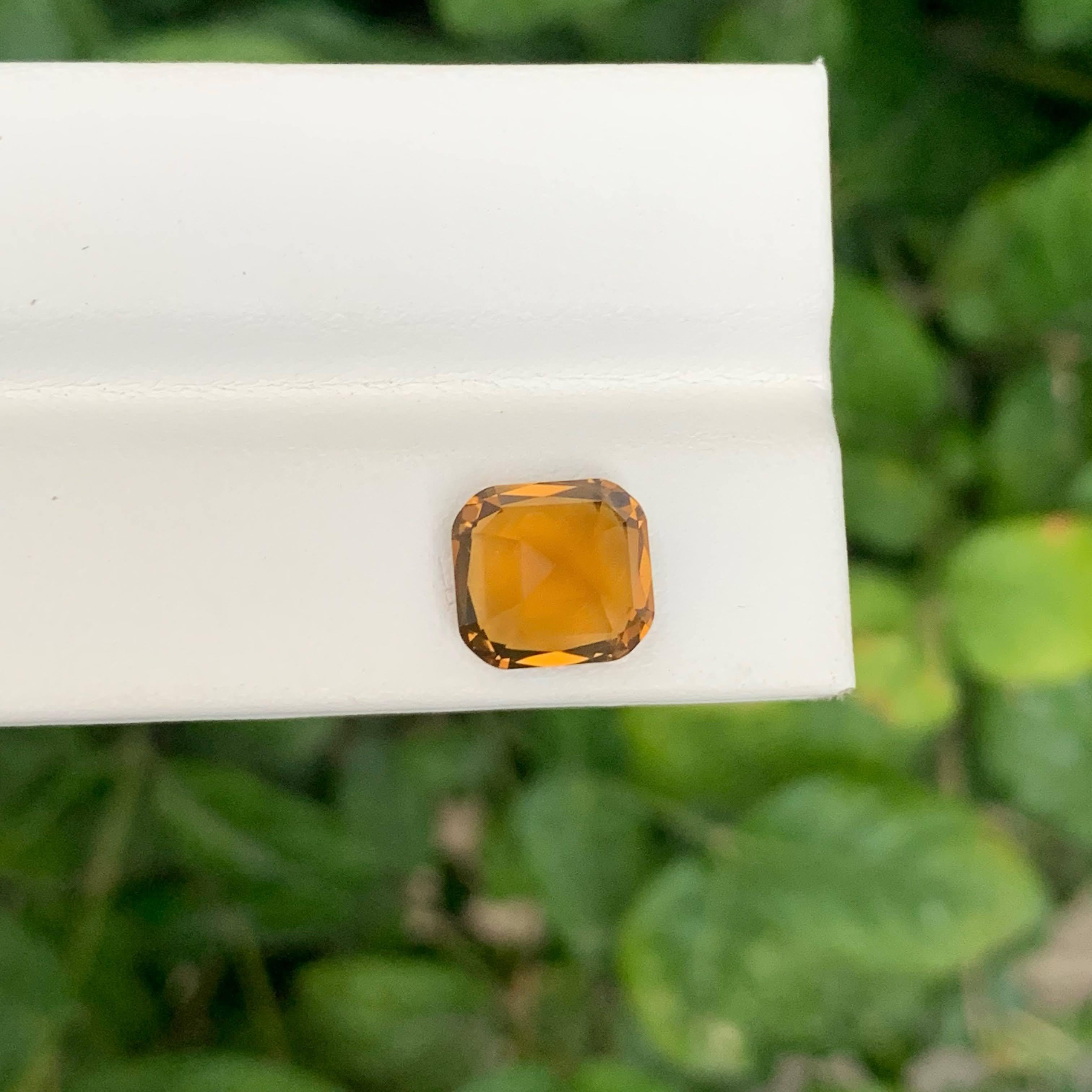 4.35 Carat Natural Loose Brownish Orange Citrine Cushion Cut Brazilian Gemstone (pierre précieuse brésilienne) en vente 2